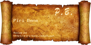 Piri Bene névjegykártya